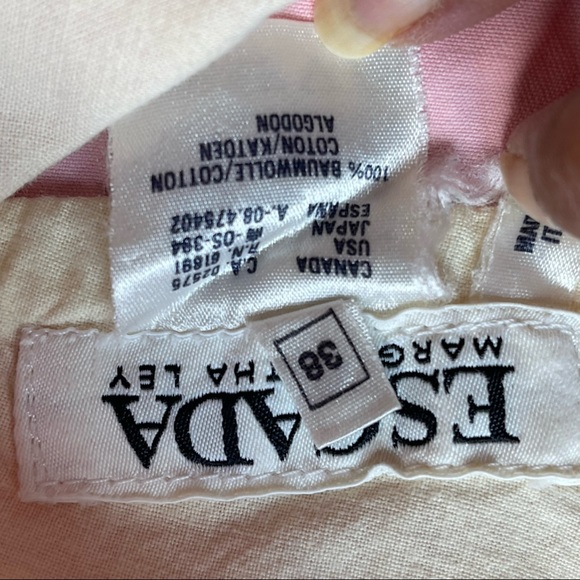 Vintage Escada Margaretha Rey light pink & gold ONE straight leg skinny jeans - Picture 16 of 16